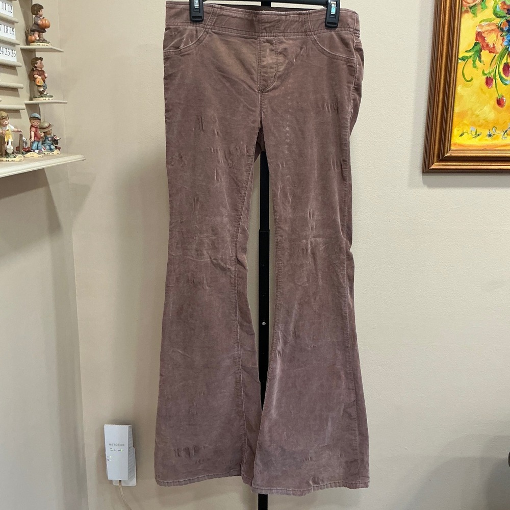 We The Free Pants Penny Pull-On Flare 29 Mauve Brown Corduroy Bell Bottoms